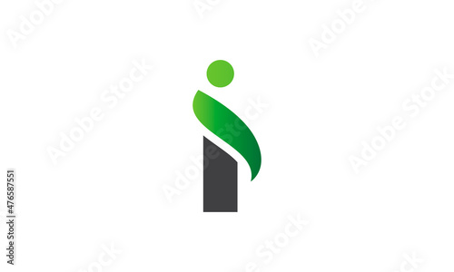 Letter I Alphabet Natural Green Icons – I Leaf Logo