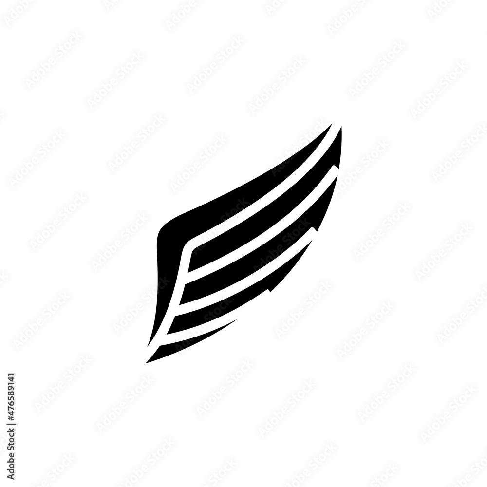 Wing simple flat icon vector illustration