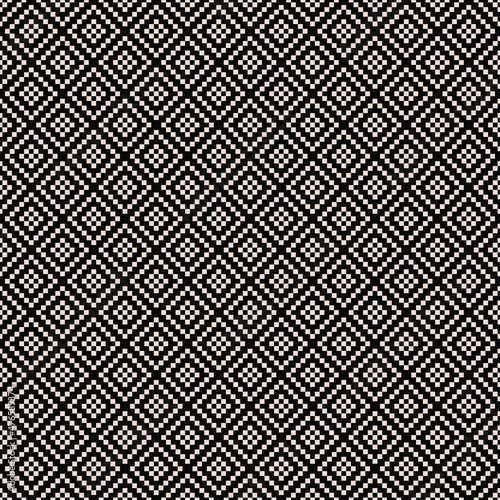 Wallpaper Mural Pixelated white rhombuses on a black background. Diamonds are made up of small white pixels. Vector seamless pixel rhombuses. Torontodigital.ca