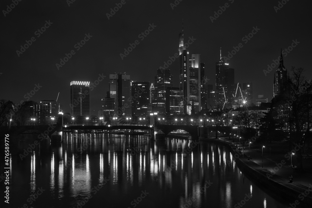 Frankfurt am Main skyline in the night