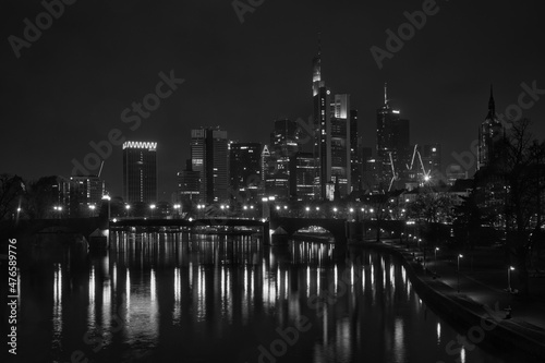 Frankfurt am Main skyline in the night