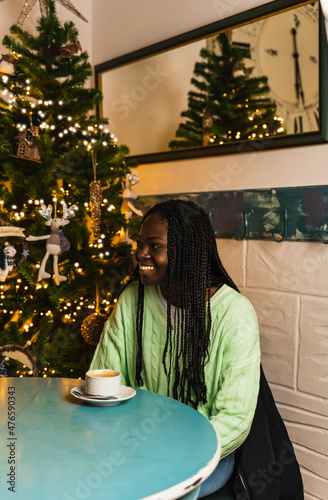 girl in restaurant having a coffee