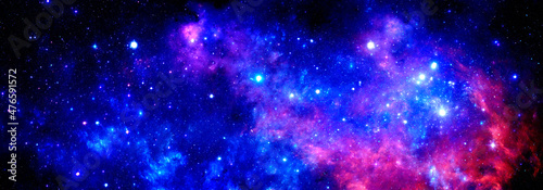Wallpaper Mural Cosmic background with a nebula and a cluster of bright stars Torontodigital.ca
