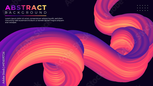 3D fluid abstract vector trendy modern blend background illustration.