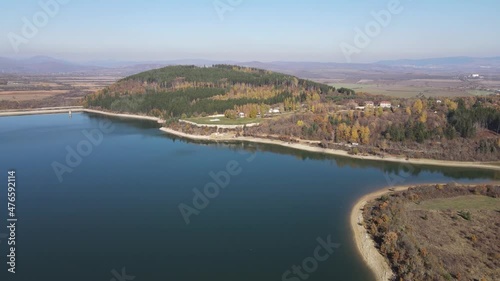 Wallpaper Mural Aerial Autumn view of Izvor Reservoir at Konyavska Mountain, Pernik region, Bulgaria Torontodigital.ca