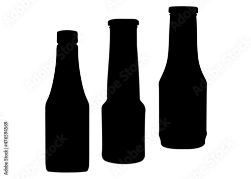 Ketchup bottles included. Vector image.