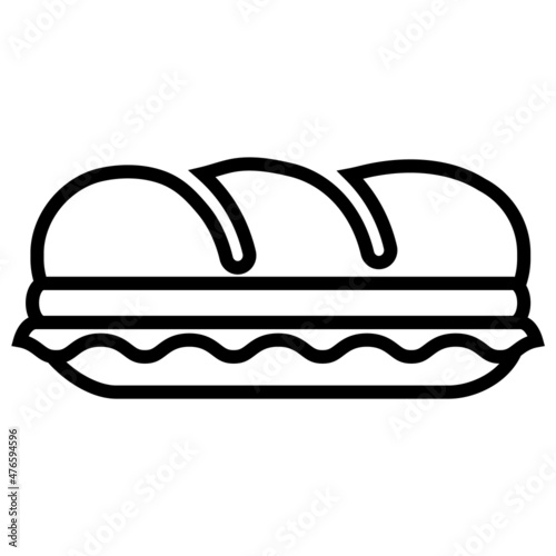 Sandwich line icon, vector logo isolated on white background
