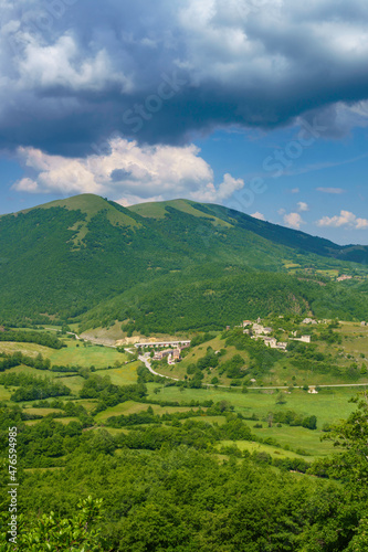 Landscape along the road from Norcia to Cittareale, Umbria