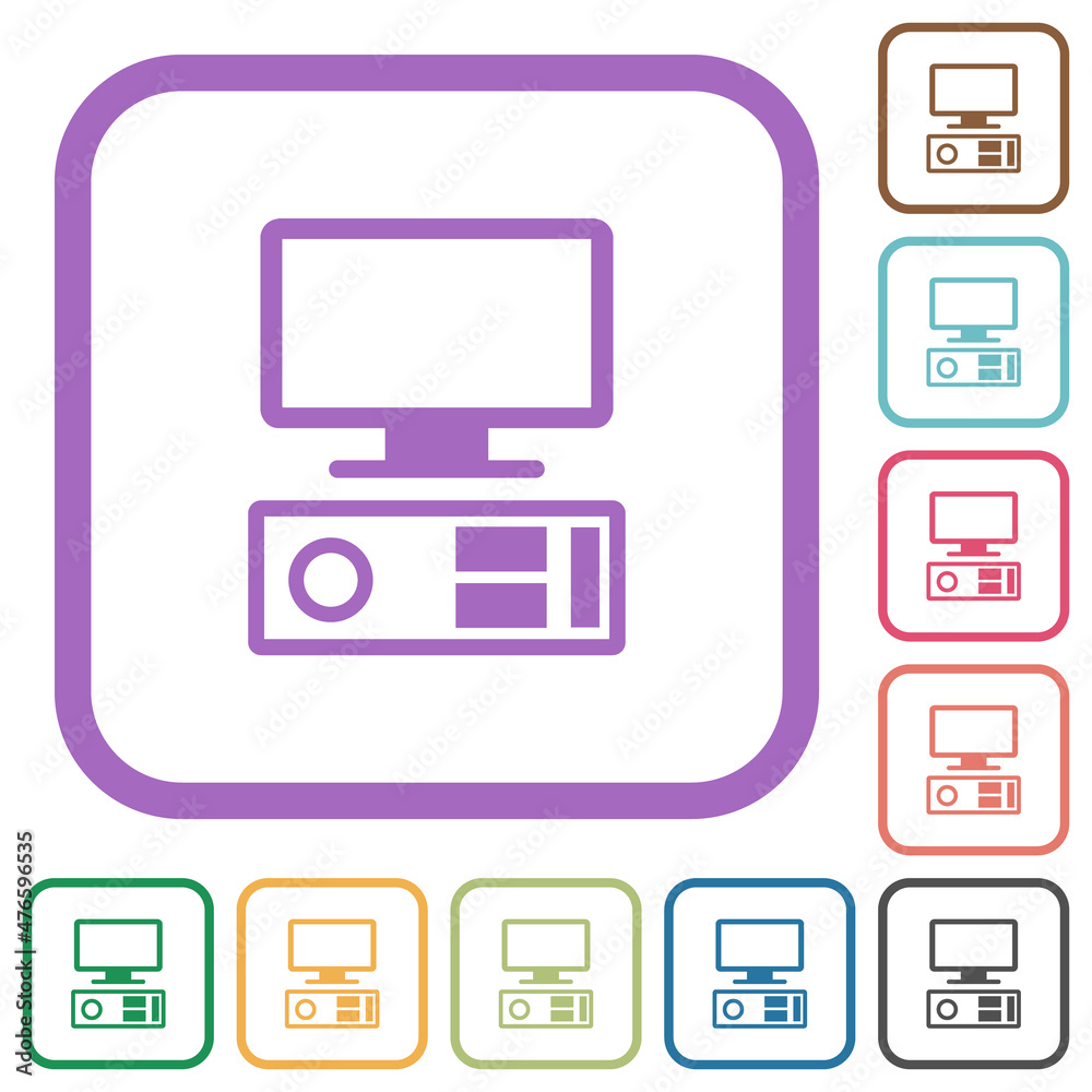 Old personal computer simple icons Old personal computer simple icons