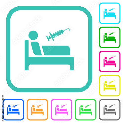 Vaccination ward vivid colored flat icons