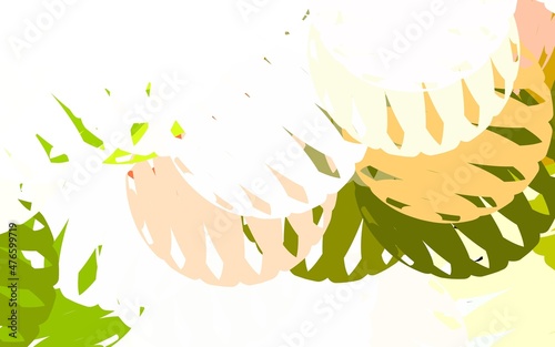 Light Green, Red vector background with abstract shapes.