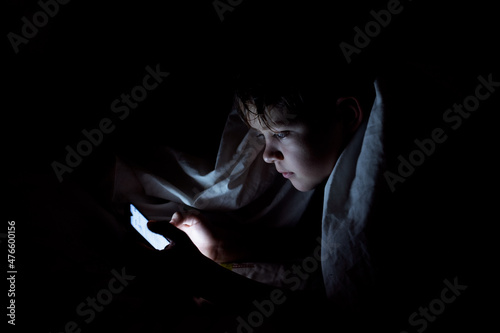 kid with glasses who plays games on the internet. studio footage white background