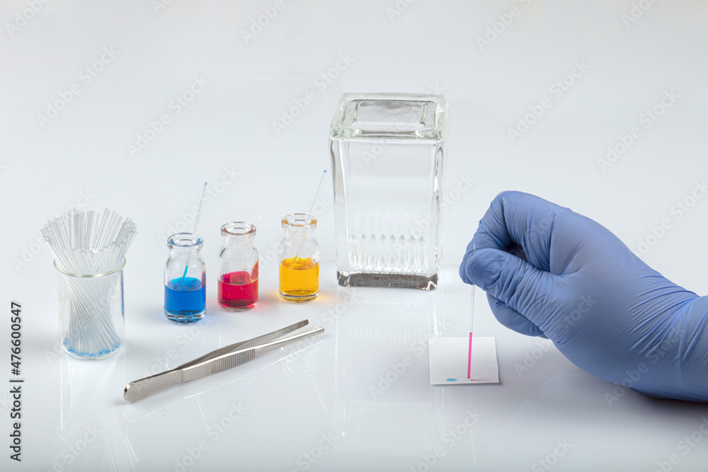Thin layer chromatography equipments include jar, silica gel, capillary
