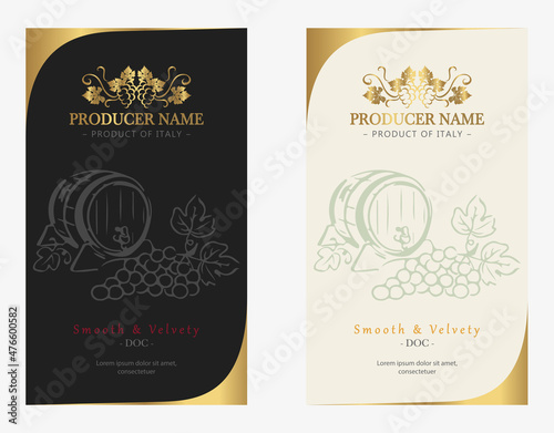 Premium Quality Red and White Wine Labels