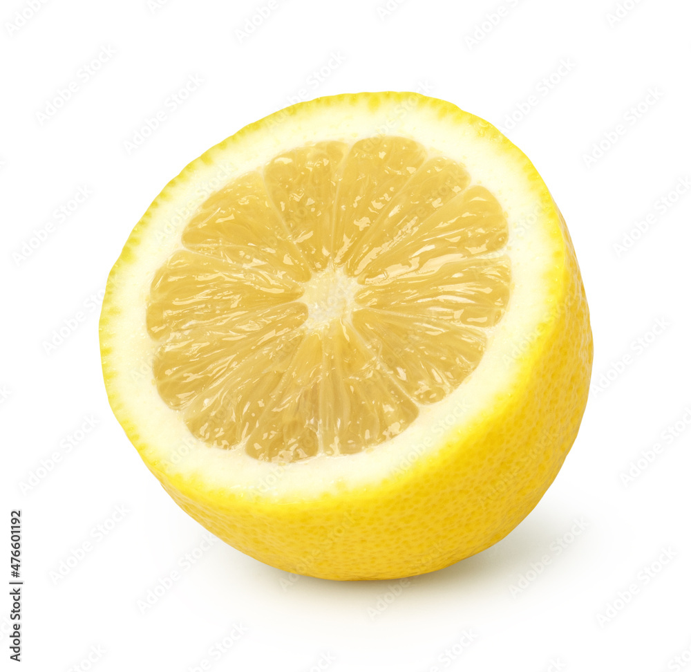 half ripe lemon fruit isolated on white background, Fresh and Juicy Lemon, cut out. half ripe lemon fruit isolated on white background, Fresh and Juicy Lemon, cut out.