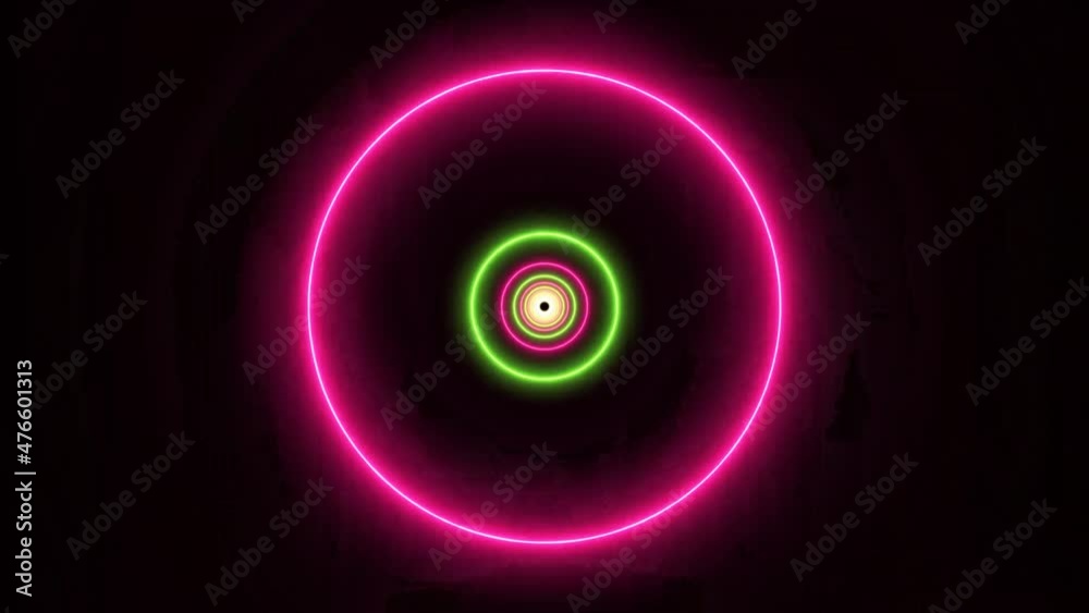 Glowing circle zoom in tunnel background animated on black background, Green pink color neon circle zoom in tunnel background Glowing circle zoom in tunnel background animated on black background, Green pink color neon circle zoom in tunnel background