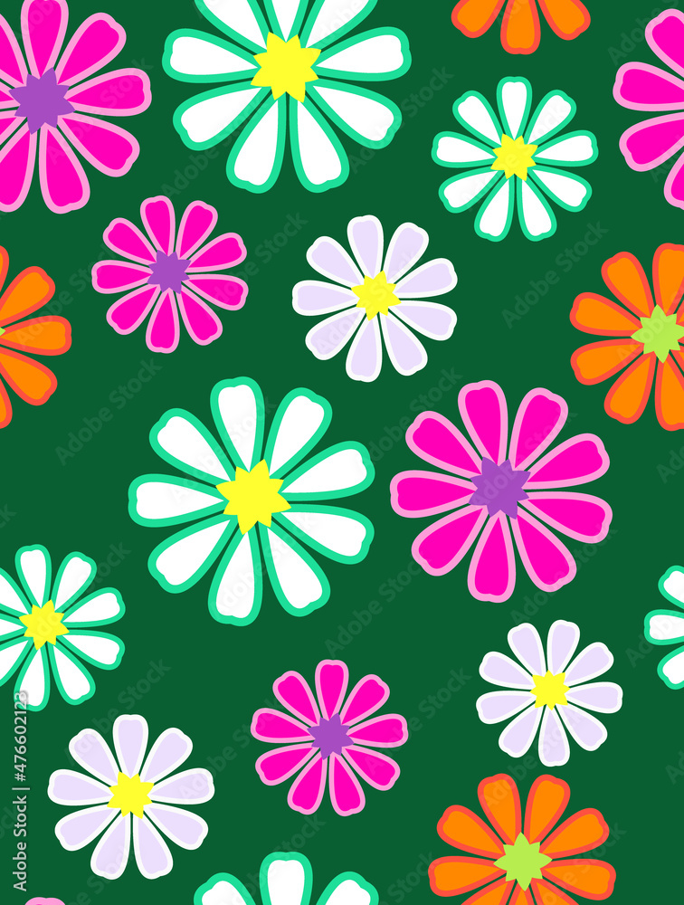 Abstract Colorful Digital Flowers Seamless Pattern Trendy Stylish Color Combinations Perfect for Allover Fabric Print or Wrapping Paper Abstract Colorful Digital Flowers Seamless Pattern Trendy Stylish Color Combinations Perfect for Allover Fabric Print or Wrapping Paper
