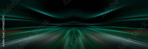 Center point perspective. A flash of colors light on black background.
