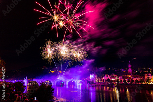 fireworks night castle illumination heidelberg