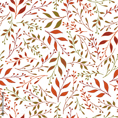 Floral herbal pattern seamless design. Abstract