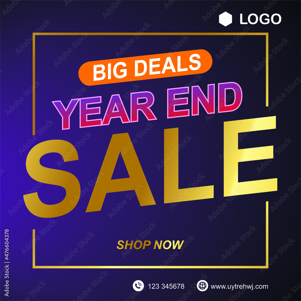 year end sale template social media