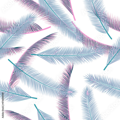 Exotic feather fluff vector seamless pattern. Creative wallpaper. Tribal boho feather fluff textile print pattern.