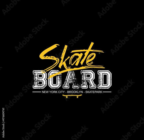 Skate board sport typography, tee shirt graphics, vectors
