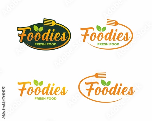 Foodies typography logo template