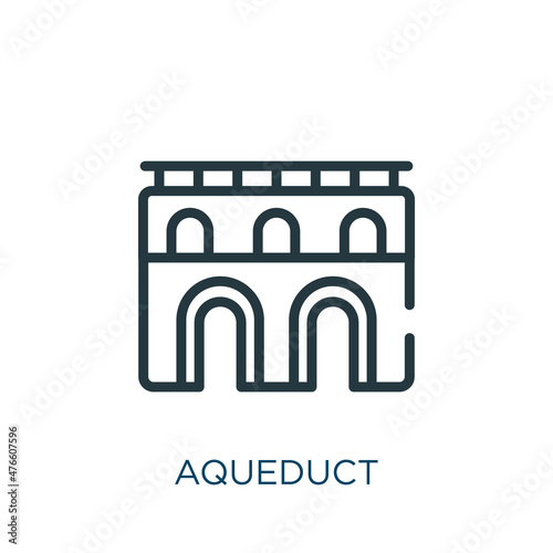Fototapeta aqueduct thin line icon
