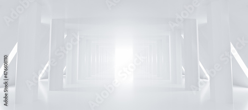 Abstract Futuristic empty floor and room Sci-Fi Corridor With light for showcase,room,interior,display products.Modern Future cement floor and wall background technology interior concept.3d render