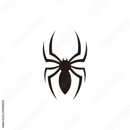 flat spider icon illustration design, silhouette spider symbol template vector