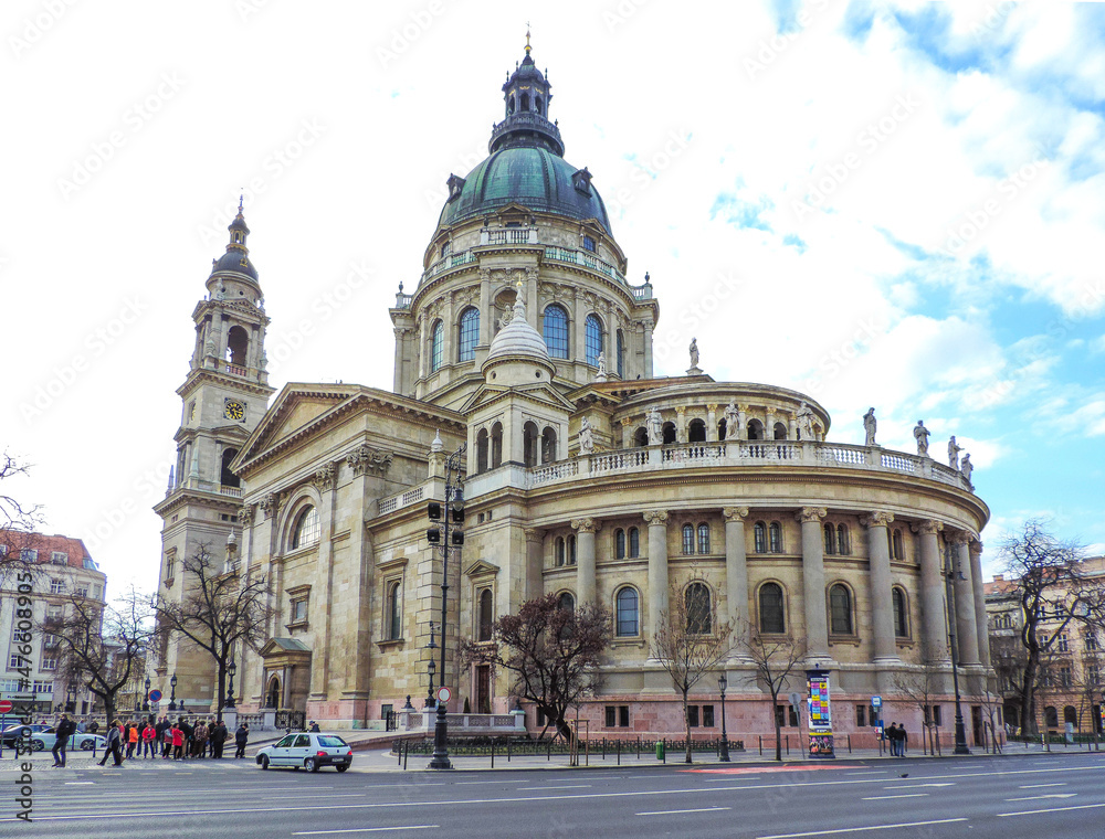 Budapest, Hungary, March 2016 - view of the beautiful St. Stephen's Basilica
