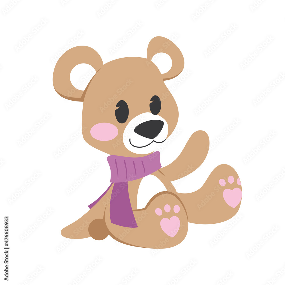 Cute bear vector drawing - toy sketch character Cute bear vector drawing - toy sketch character