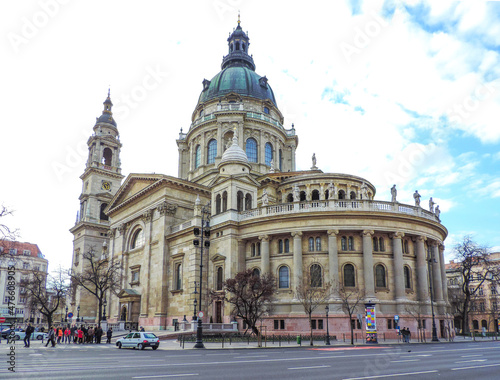 Budapest, Hungary, March 2016 - view of the beautiful St. Stephen's Basilica