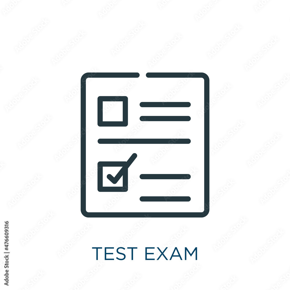 Test Exam Thin Line Icon. Test, Board Linear Icons From Educative 