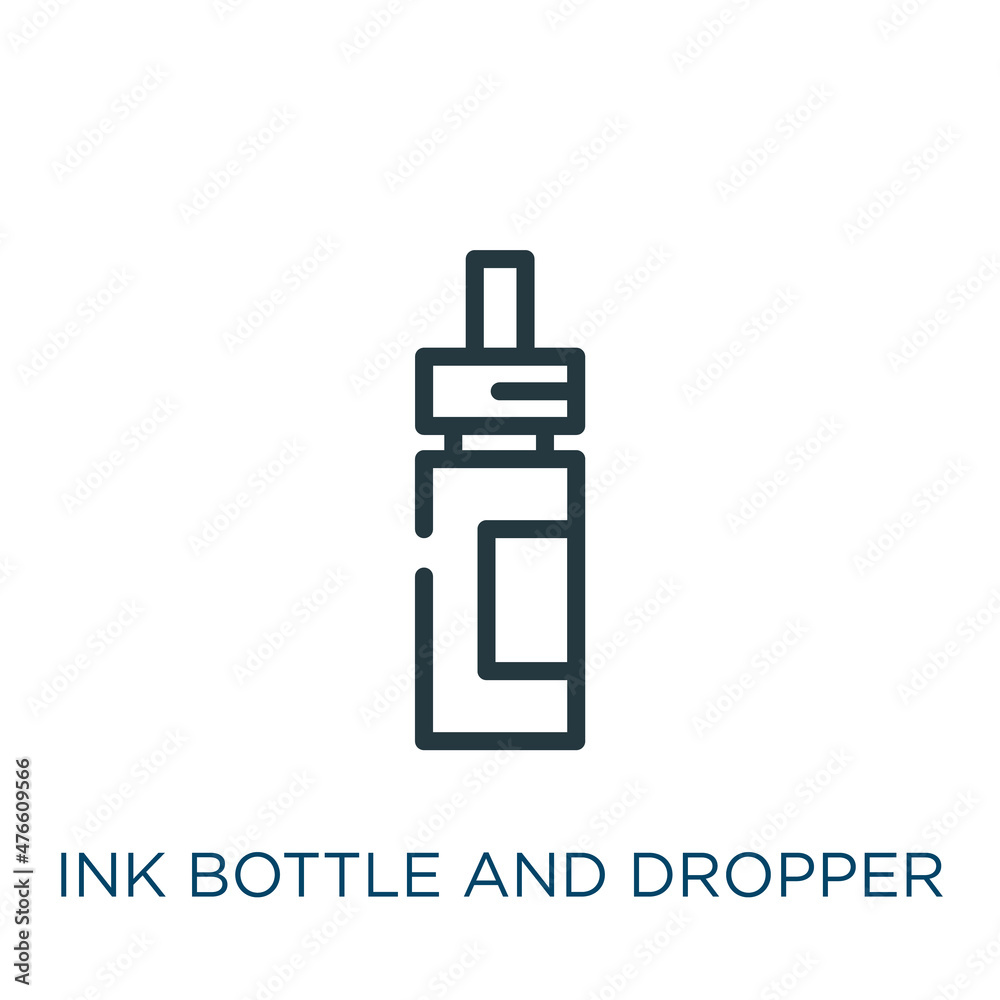 ink bottle and dropper thin line icon. dropper, ink linear icons from ...