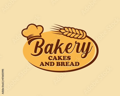 Bakery bread and cakes design logo