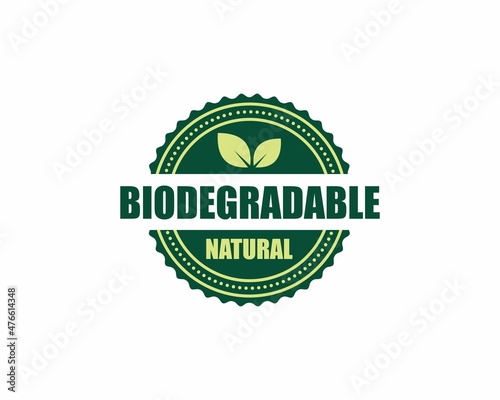 Biodegradable label sticker badge Vector