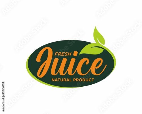Fresh juice typography logo template