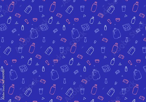 simple line milk seamless pattern
