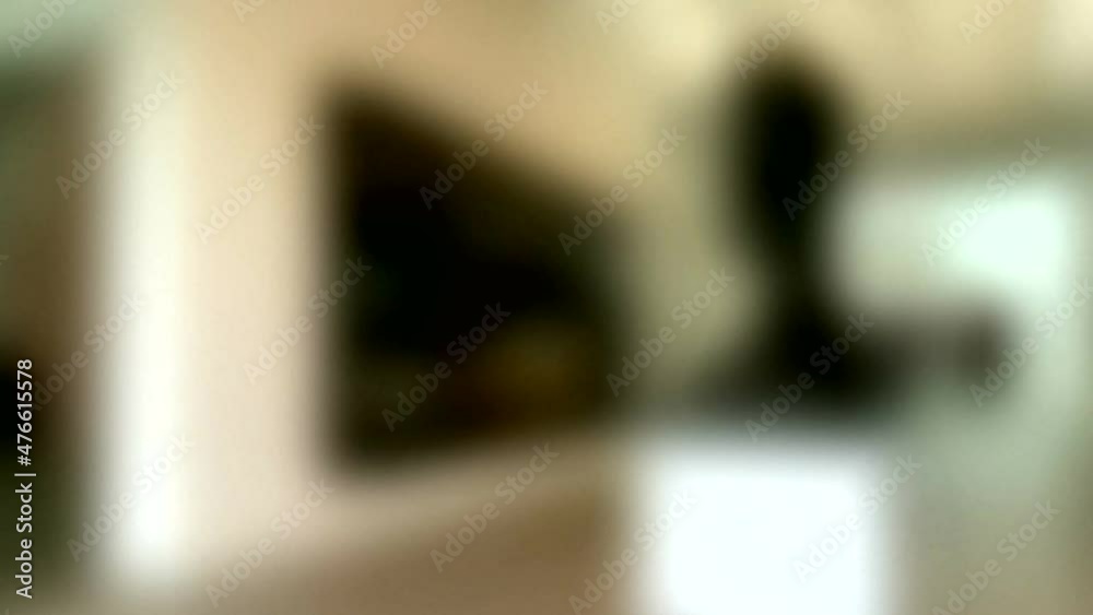 Interior of one of the beautiful halls of Museum of Urban and Contemporary Art. Blurred view Interior of one of the beautiful halls of Museum of Urban and Contemporary Art. Blurred view