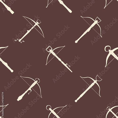 Seamless pattern with ancient Crossbows for your project