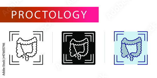 X-ray with contrast, icons set (line, glyph, color)