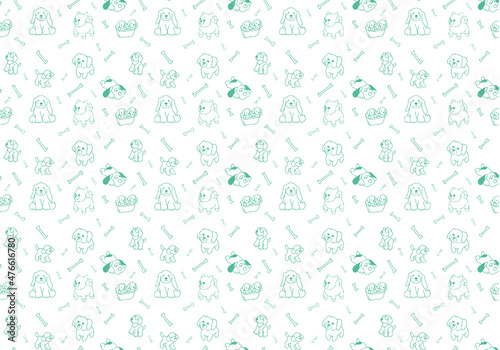 plush dog seamless pattern designs 