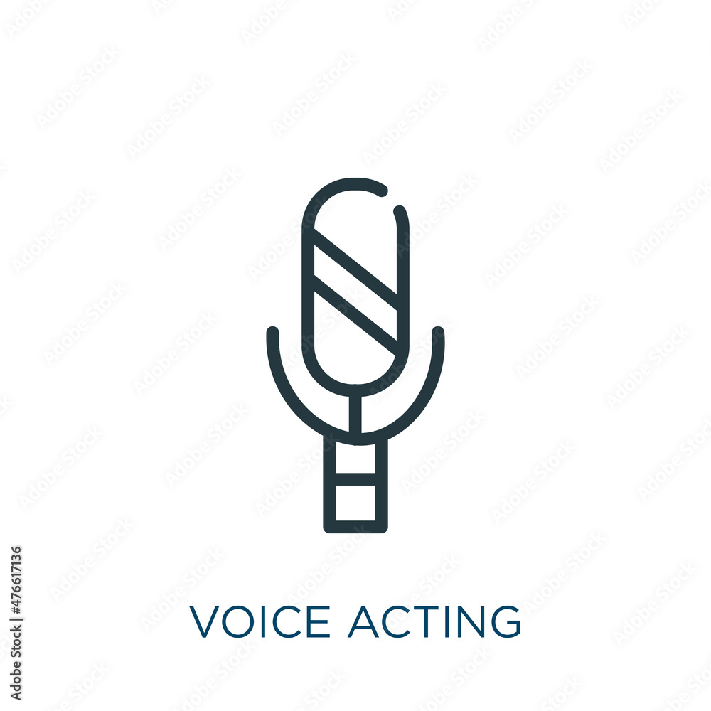 voice acting thin line icon. sound, gif linear icons from entertainment ...