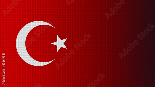 Turkey national flag vector image. Flat design with dotted fabric pattern style. photo