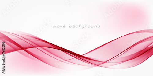 Abstract vector red wave,softness smooth dynamic illustration.
