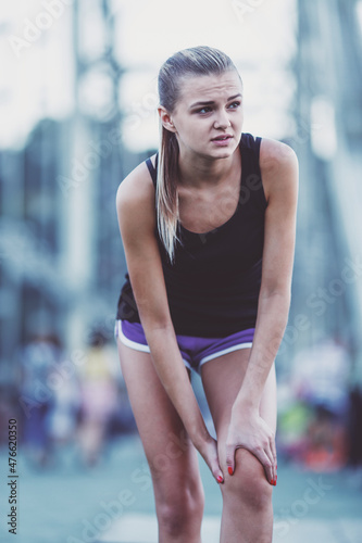 Girl Running town