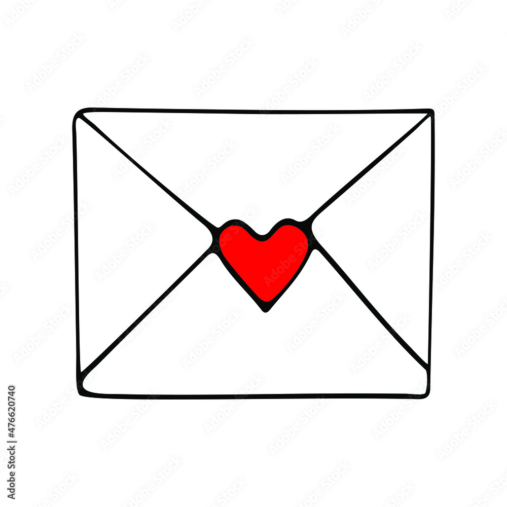 Handmade envelope, heart. Valentine's Day letter.Doodle. Greeting cards, prints, flyers, posters, holiday invitations, etc. illustration for. Love letter. Straight vector design. Handmade envelope, heart. Valentine's Day letter.Doodle. Greeting cards, prints, flyers, posters, holiday invitations, etc. illustration for. Love letter. Straight vector design.