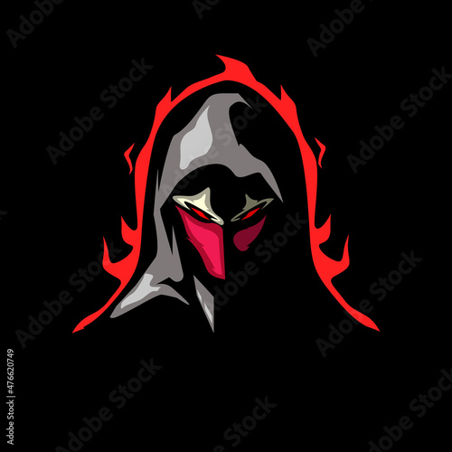 ninja ghost mascot logo gaming